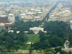 The White House and surrounding area as seen from the Washington Monument