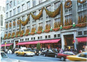 Christmas decorations at Saks and Co